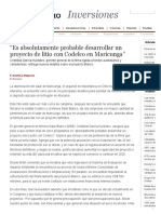 El Mercurio Inversiones - "Es Absolutamente Probable Desarrollar Un Proyecto de Litio Con Codelco en Maricunga"