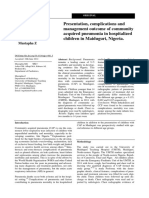 Presentation, Complications and Management Outcome of Community Acquired Pneumonia in Hospitalized Children in Maiduguri, Nigeria