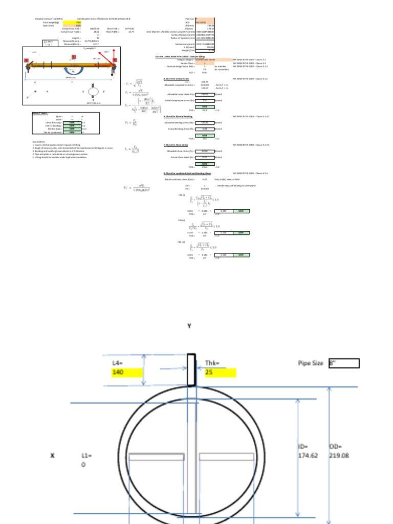 Lifting Beam Calculation Rev 4 Best PDF Bending Mechanical