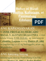 Buhay Ni Rizal Pamilya, Kabataan at Unang Edukasyon