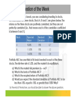 Lecture 5 Question of The Week: Stock Expected Return Standard Deviation Beta