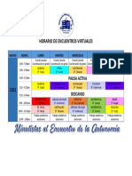 Horario de Encuentros Virtuales: Pausa Activa