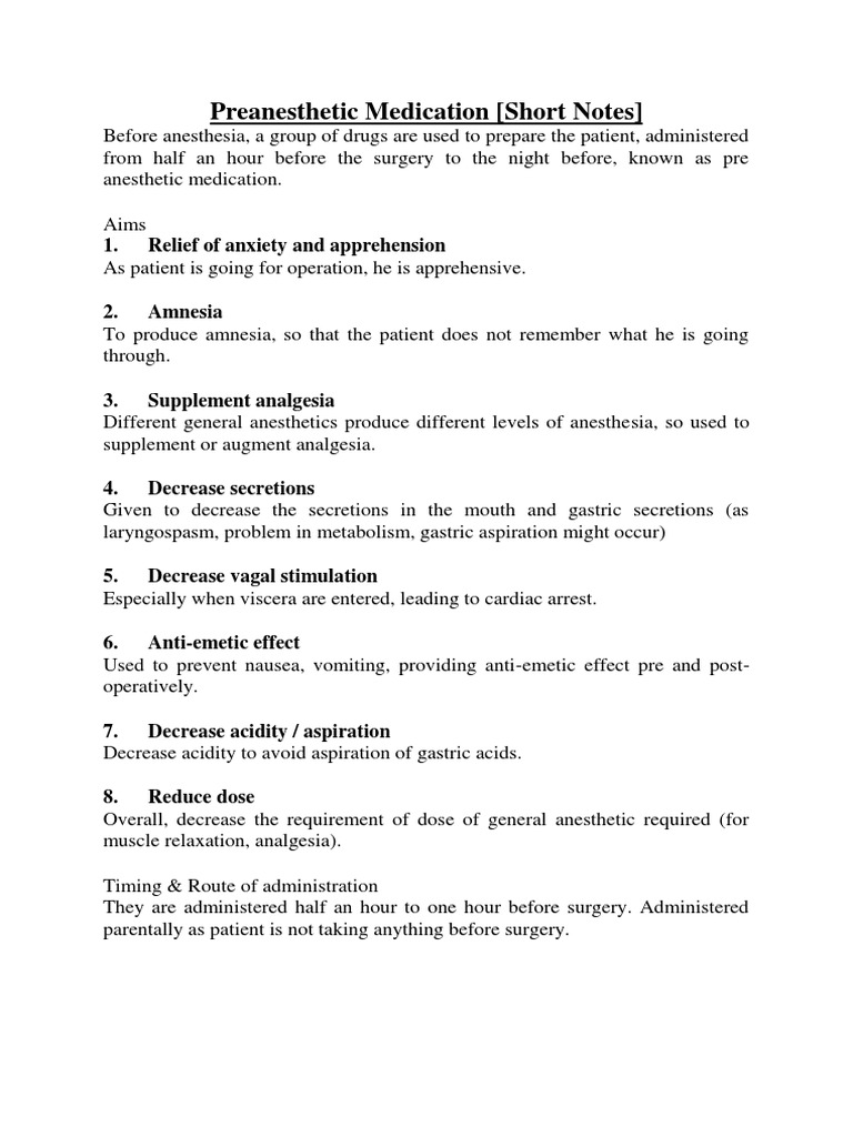 Preanesthetic Medication PDF Anesthesia Midazolam