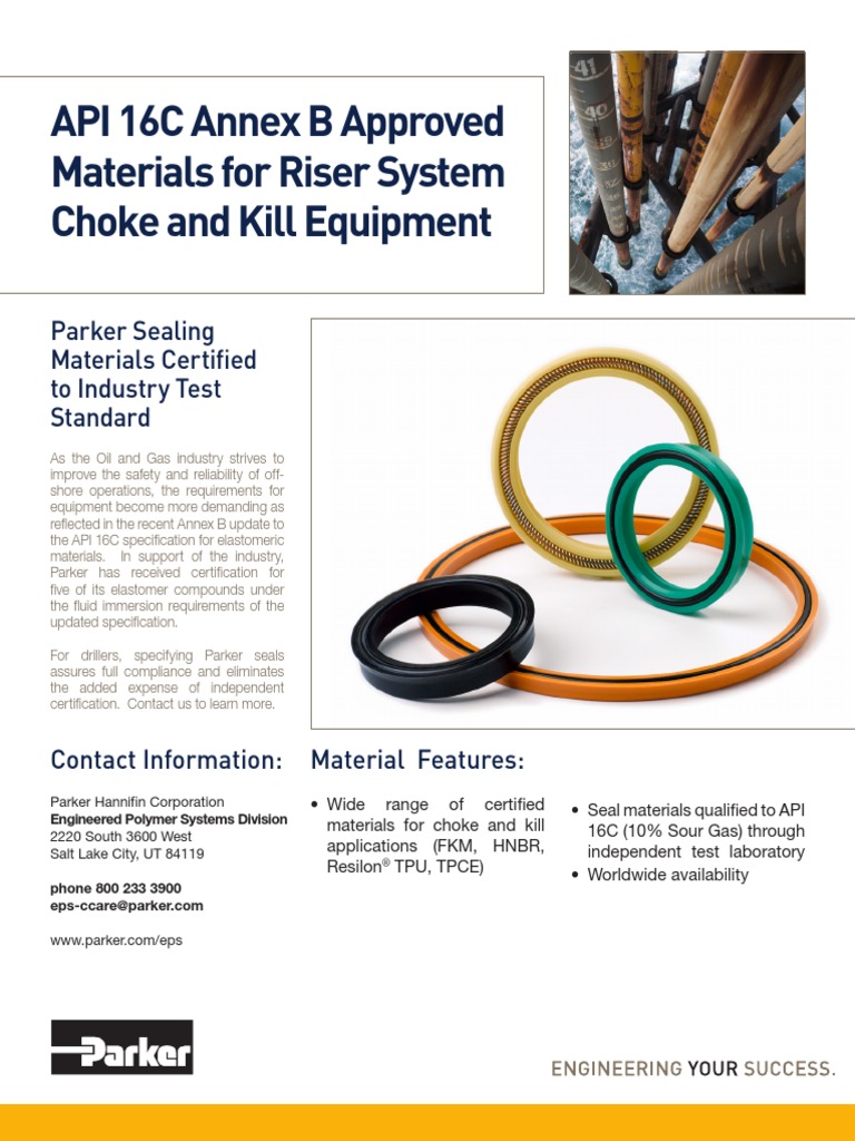 API 16C Annex B Approved Materials For Riser System Choke and Kill 