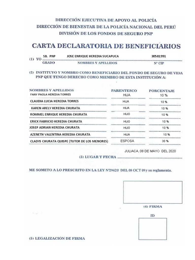 Carta Declaratoria | PDF