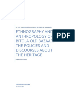 Ethnography and Anthropology of Bitola Old Bazaar The Policies and Discourses About The Heritage