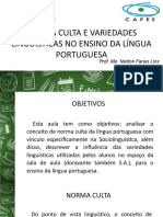 Norma Culta e Variedades Linguítica no Ensino de Português