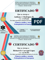 Certificados de Primero Auxilio..