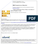 Case-Optimal Movement Plan of Rice in The State of Andhra Pradesh in India