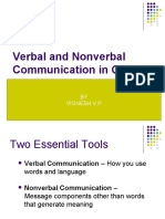 Verbal and Nonverbal Communication in Groups: BY Vignesh.V.P