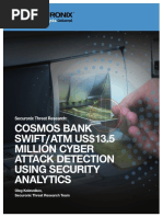 Cosmos Bank SWIFT/ATM US$13.5 Million Cyber Attack Detection Using Security Analytics