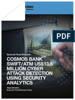 Cosmos Bank SWIFT/ATM US$13.5 Million Cyber Attack Detection Using Security Analytics