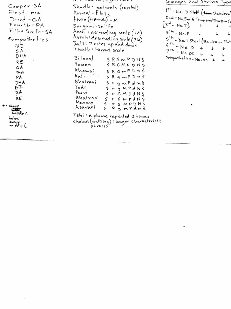 Sitar Notes PDF Nature