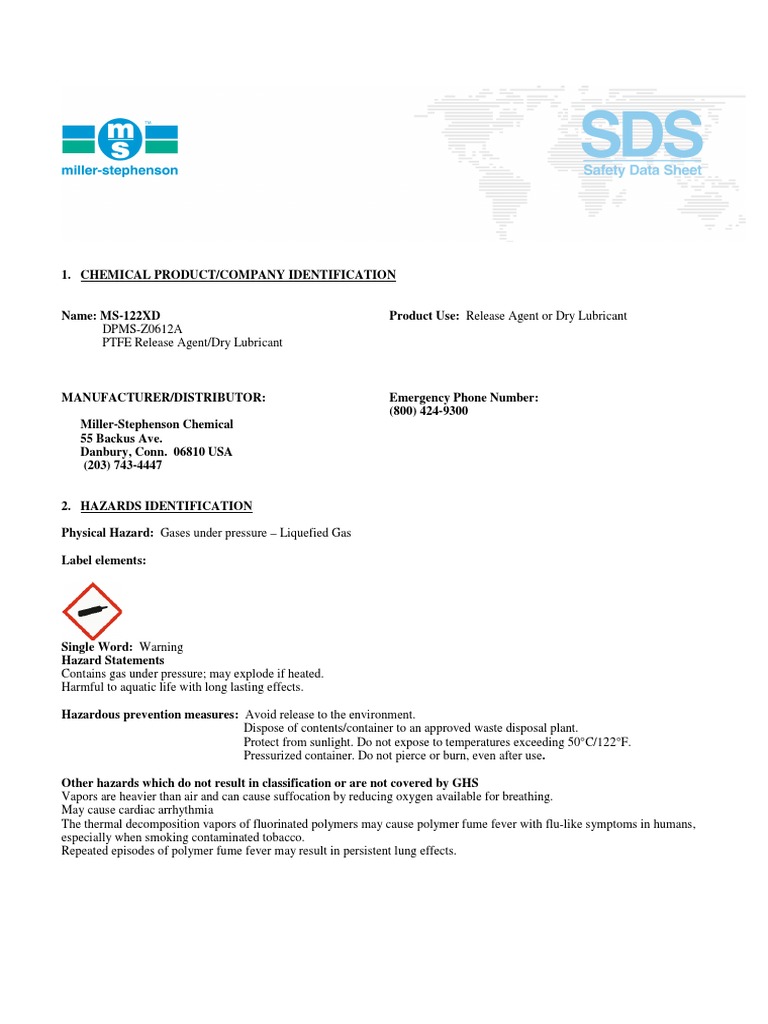 MS 122XD | PDF | Toxicity | Water