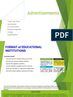 Advertisements: Educational Travel and Tours Matrimonial Lost and Found Business Proposals Missing Miscellaneous