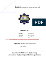 Thesis Project on Chemical Engineering Process