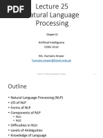 Natural Language Processing: Artificial Intelligence COSC-3112 Ms. Humaira Anwer