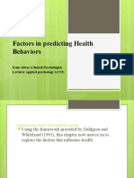 Factors in Predicting Health Behaviors Lecture