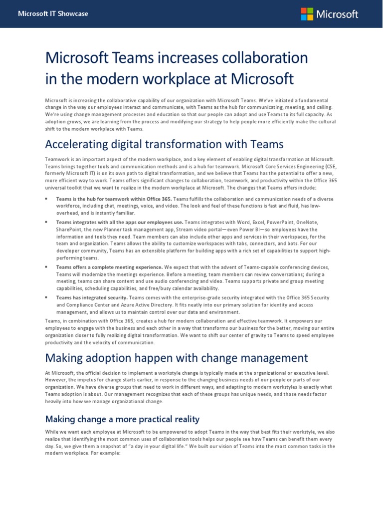 7980 Microsoft Teams Increases Collaboration in The Modern Workplace at ...