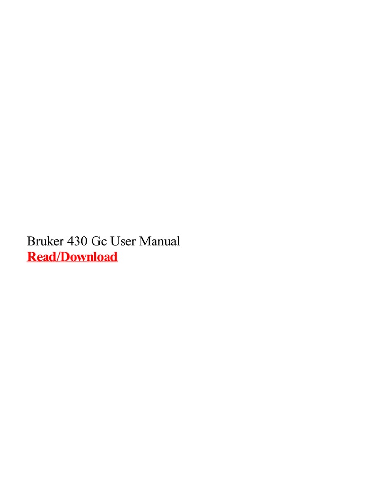 Bruker 430 GC User Manual PDF PDF Gas Chromatography Chromatography