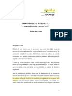 Raya Díez, E. (2004), Exclusión Social y Ciudadanía - Claroscuros de Un Concepto.