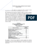 Análisis del comportamiento de la economía colombiana durante el segundo trimestre de 2012