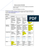 Rúbrica de Evaluación Instagram