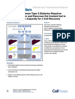 Remission of Human Type 2 Diabetes RequiresDecrease in Liver and Pancreas Fat Content But I SDependent Upon Capacity For B Cell Recovery PIIS1550413118304467