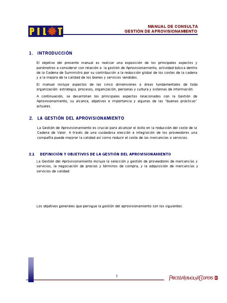 Gestión Efectiva del Aprovisionamiento | PDF | Obtención | Gestión de ...