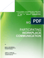Module 1 Participate in Workplace Communication