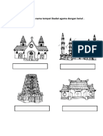 Warna dan tulis tempat ibadat agama