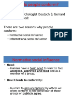 Why People Conform: Normative & Informational Social Influence