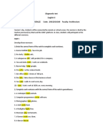 Diagnostic English Test Results