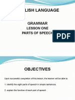 Lesson 1 Parts of Speech
