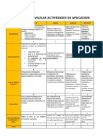 Rúbrica Actividades de Aplicación