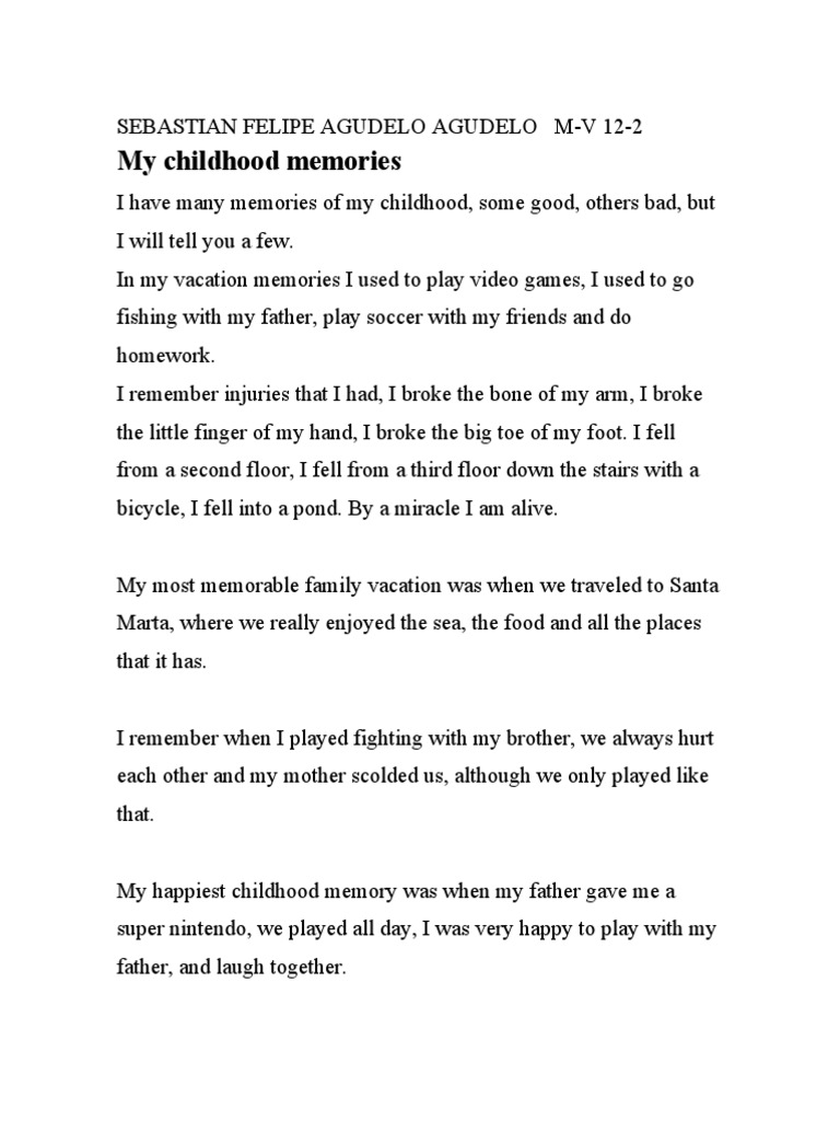 My Memorable Childhood Experiences | PDF | Art
