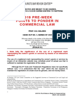2019 Pre-Week Points To Ponder in Commercial Law by Prof. Erickson Balmes