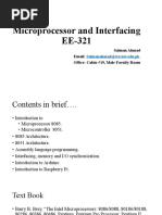 Microprocessor and Interfacing EE-321: Salman Ahmad Email: Office: Cabin #19, Male Faculty Room