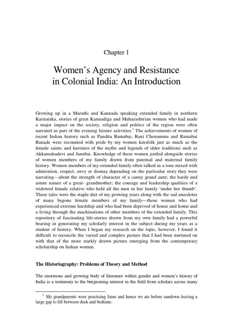 Women's Agency in Colonial India | PDF | Feminism | Gender Studies