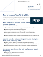 Improving Your Writing Skills (For Test Takers)