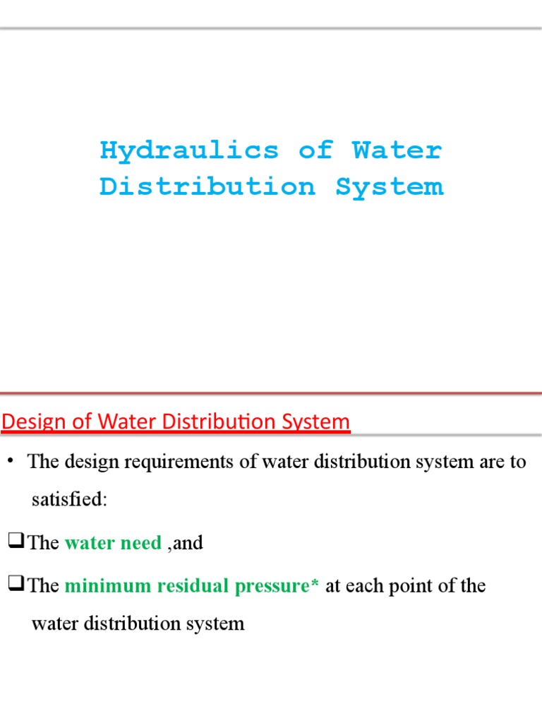Water Distribution System Design Guide | PDF | Dynamics (Mechanics ...