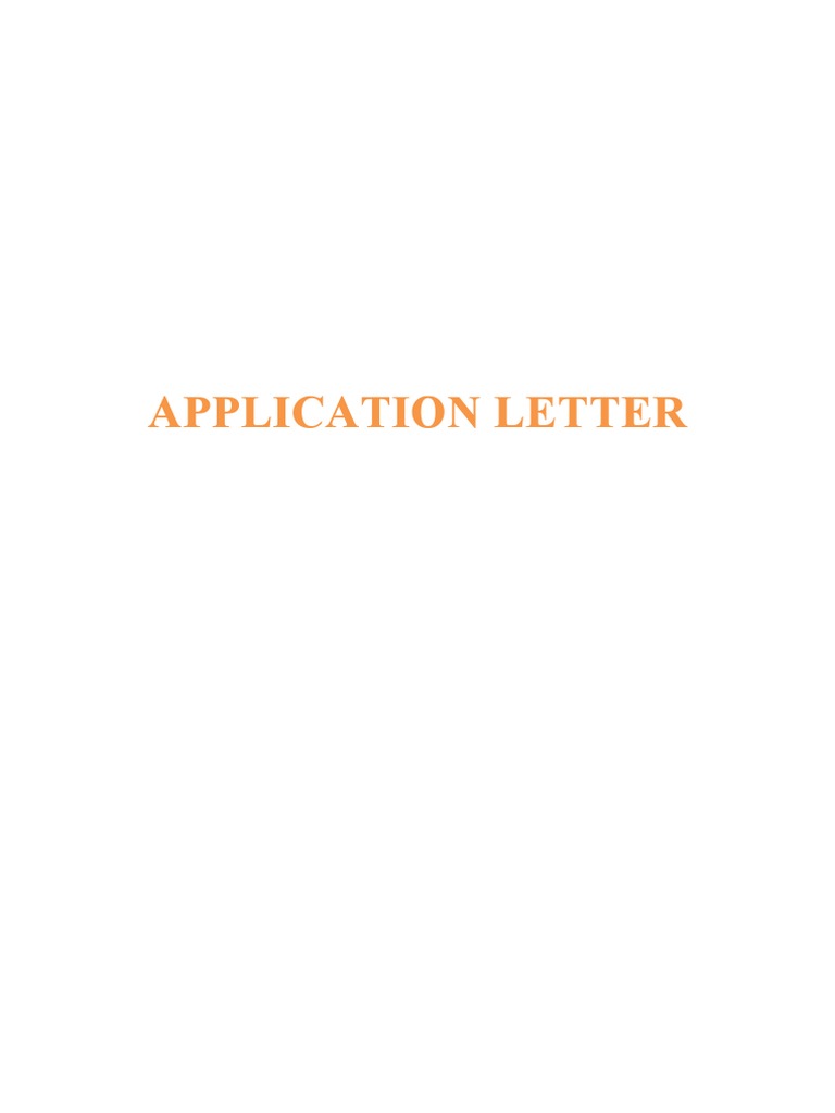 Application Letter | PDF