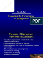 Evaluating The Performance of Salespeople