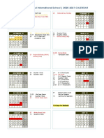 A’Takamul International School 2020-2021 Academic Calendar