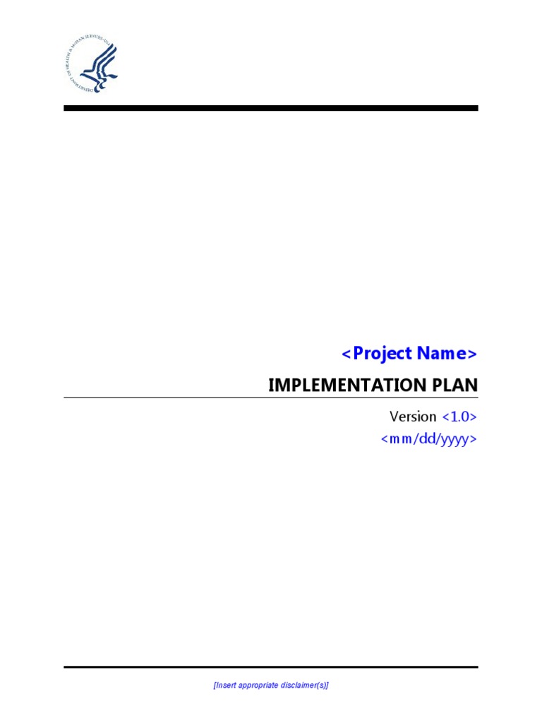 Project Implementation Plan Template | PDF | Implementation | Databases