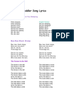 Baby Toddler - Song Lyrics PDF