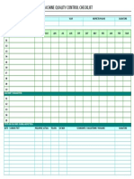 Machine Quality Control Checklist Template