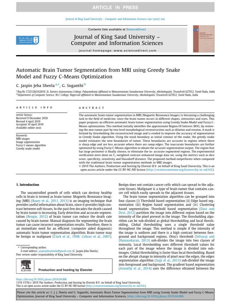 Journal of King Saud University Computer and Information Sciences
