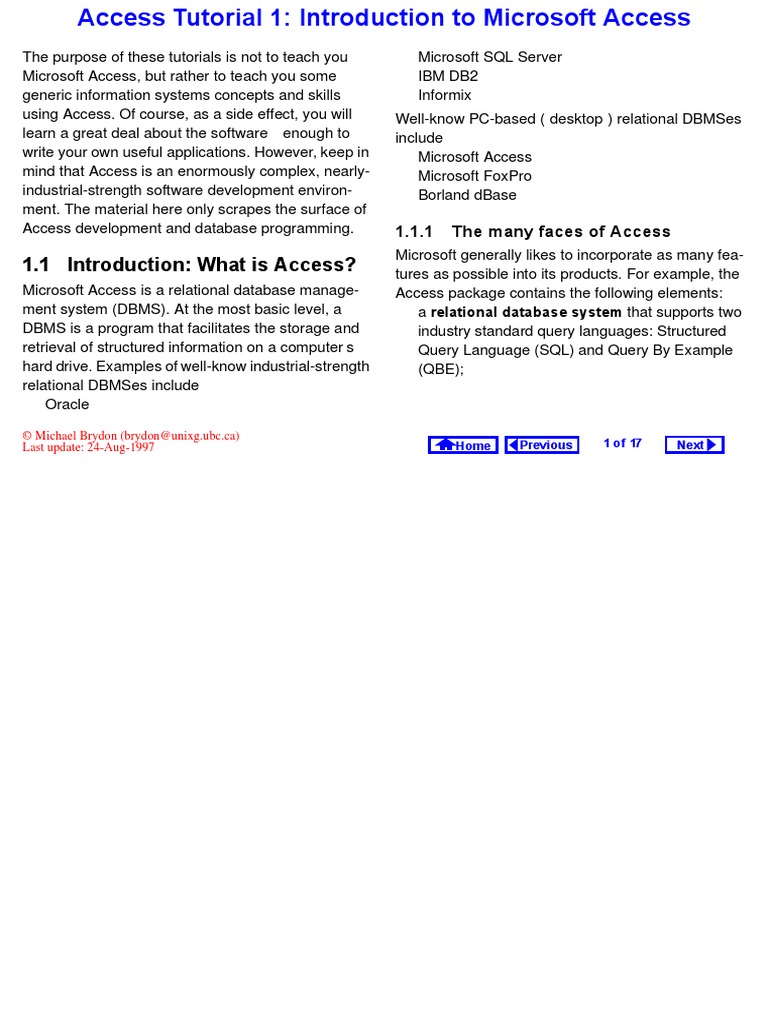 1.1 Introduction: What Is Access?: 1.1.1 The Many Faces of Access | PDF ...