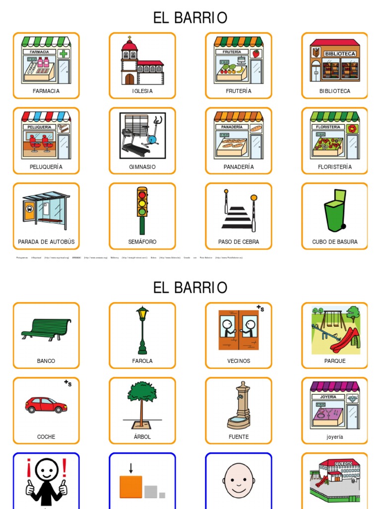 Pictogramas del Barrio para Niños | PDF